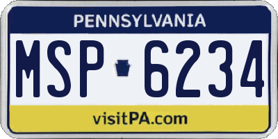 PA license plate MSP6234