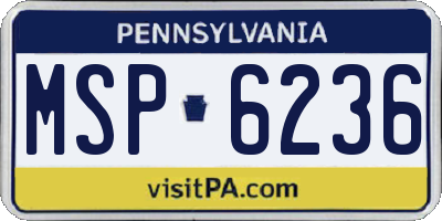 PA license plate MSP6236