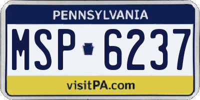 PA license plate MSP6237