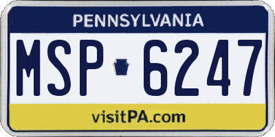 PA license plate MSP6247