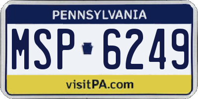 PA license plate MSP6249
