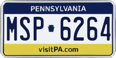 PA license plate MSP6264