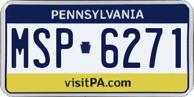 PA license plate MSP6271