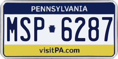PA license plate MSP6287