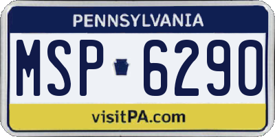 PA license plate MSP6290