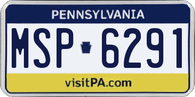 PA license plate MSP6291