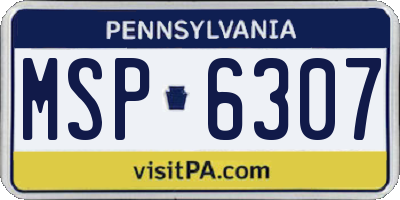 PA license plate MSP6307