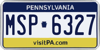 PA license plate MSP6327