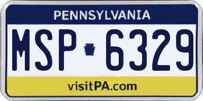 PA license plate MSP6329