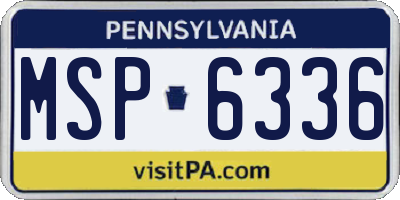 PA license plate MSP6336