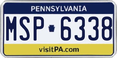PA license plate MSP6338