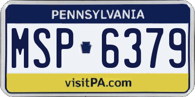 PA license plate MSP6379