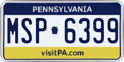 PA license plate MSP6399