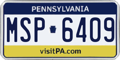 PA license plate MSP6409