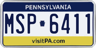 PA license plate MSP6411