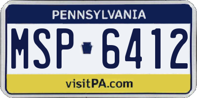 PA license plate MSP6412