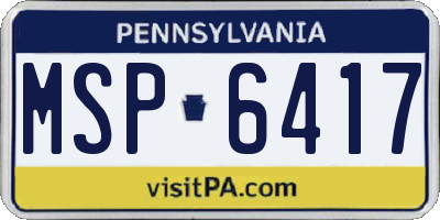 PA license plate MSP6417