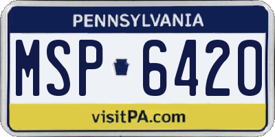PA license plate MSP6420