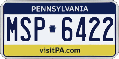 PA license plate MSP6422