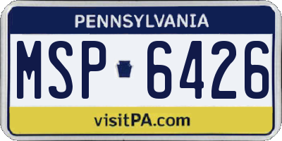 PA license plate MSP6426