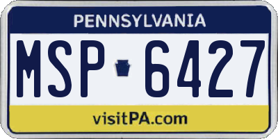 PA license plate MSP6427