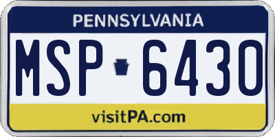 PA license plate MSP6430