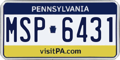 PA license plate MSP6431