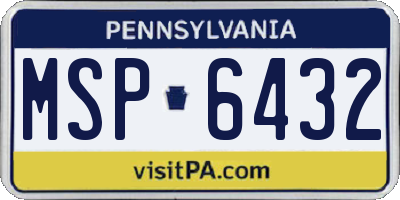 PA license plate MSP6432