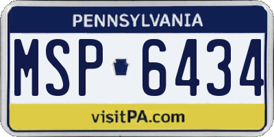PA license plate MSP6434