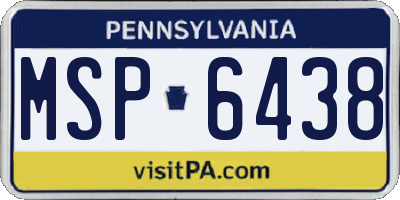 PA license plate MSP6438