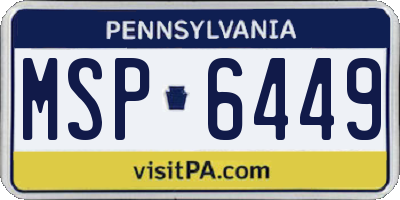 PA license plate MSP6449