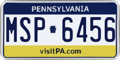 PA license plate MSP6456