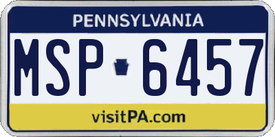 PA license plate MSP6457