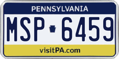 PA license plate MSP6459