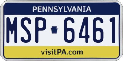 PA license plate MSP6461