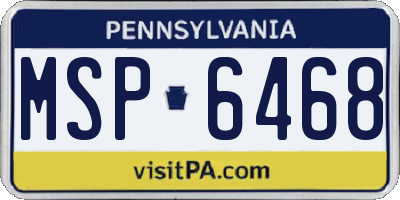 PA license plate MSP6468