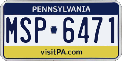 PA license plate MSP6471