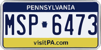 PA license plate MSP6473