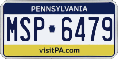 PA license plate MSP6479