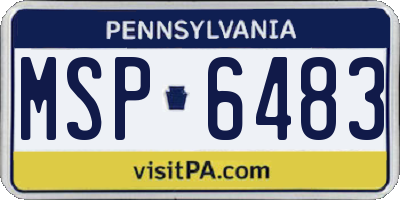 PA license plate MSP6483