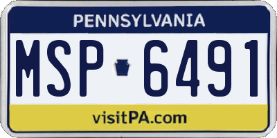 PA license plate MSP6491