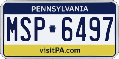PA license plate MSP6497