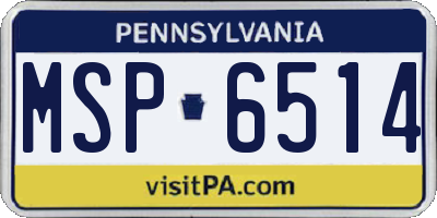 PA license plate MSP6514
