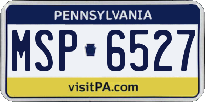 PA license plate MSP6527