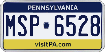 PA license plate MSP6528