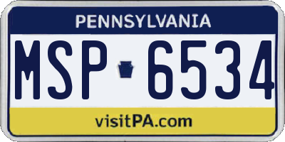 PA license plate MSP6534