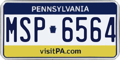 PA license plate MSP6564