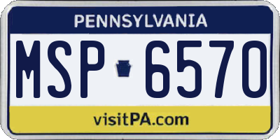 PA license plate MSP6570