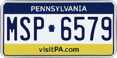 PA license plate MSP6579