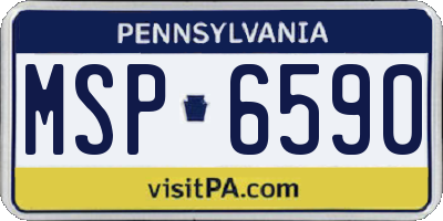 PA license plate MSP6590